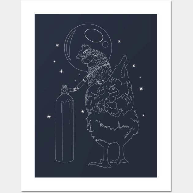 chiken austronaut Wall Art by arxitrav